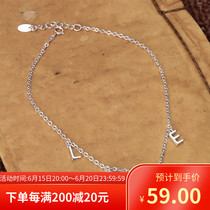 Foot Silver 990 Fresh 100 lap minimalist Generous Personality Fashion Mori STUDENT LOVE FOOT CHAIN GIRLFRIEND GIFT
