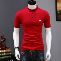 Short sleeve T-shirt men 2020 Summer new letter embroidery lapel collar Paul shirt trend Youth Men polo shirt
