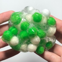 Christmas tree hair ball mud Crystal mud color pompom ins with net red mud slime decompression finished mud