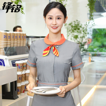 Hotel Catering Front Desk Attendants Work Clothes Short Sleeves Women Hotels Restaurant Staff Uniforms Summer Thin and breathable