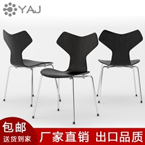 Nordic Home Dining Chair Simple Chair Ins Nets Red Makeup Chair Iron Art Designer Backrest Desk Chair Horn Chair