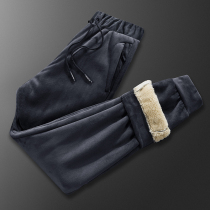 Winter sweatpants plus velvet pants tramping mens pants small feet Lamb velvet casual pants padded pants