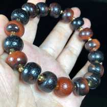 Natural Western Zhou sugar material Old red Manau Abacus bead Beads Handstring Hand Chain Multi-Treasure String Pharmacist With Shape Pearl Buddha Pearl