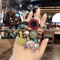 5-piece set ~ South Korea East Gate Simple Net red leather band hair rope BAO WEN Hairband Moren series adult head rope headdress women