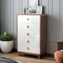 Five-drawer chest all solid wood American country living room porch cabinet five-drawer cabinet locker bedroom storage cabinet drawer cabinet