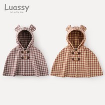 Baby cloak spring and autumn baby cloak baby out windbreaker Korean version of childrens cartoon windshield shawl tide