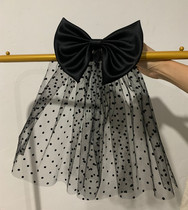 Original Halloween cos butterfly knot black head yarn retro wave point short children small yarn photo prop hair accessories