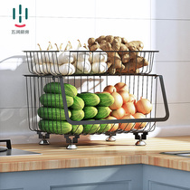 Kitchen vegetable rack vegetable shelf multi-layer countertop table table fruit storage basket fruit storage rack household vegetable basket