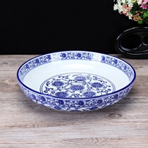 Blue and white ceramic dumplings fish plate Chop pepper fish head plate Sauerkraut fish bowl Boiled fish bowl shallow bowl