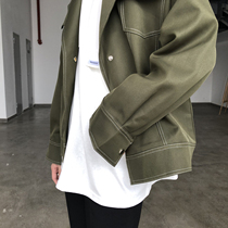 CCJE port wind suit collar jacket mens spring 2021 new Korean edition loose casual mens short frock coat