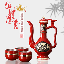 Jug A set of pure copper jug in front of the Buddha for the God of Wealth to worship the wine glass set Household worship the god Teacup Water supply cup Pure copper jug