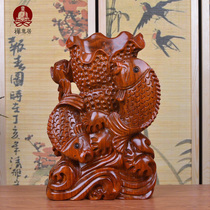 Pear wood carving crafts every year more than forka you yu animal carp decoration home handmade ornaments