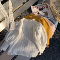 Girl 2022 Spring Autumn New Lace Bubble Cuff Jacket Foreign Air Trendy Little Girl With Undershirt Child Long Sleeve Tide