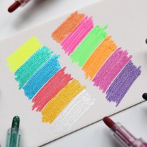 Shaking sound bright crayons 12 color coarse head 2mm Flash gel pen glitter Pearl 1mm Children diy Venus