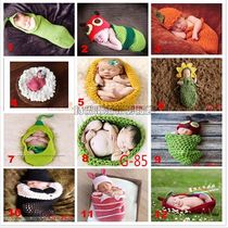 Childrens photography clothing new 2017 male and female photo-styled baby wool line sleeping bag 100 days full moon Write True