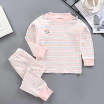  Childrens underwear set Girls cotton long-sleeved autumn clothes autumn pants Boys 0-5 years old baby underwear set two-piece set