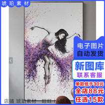 Modern simple abstract beauty ballerina art entrance frameless decorative painting electronic material picture gallery