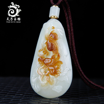 Xinjiang Hetian Jade sugar jade dragon and phoenix pendant men and women and end Jade jade pendant jade pendant