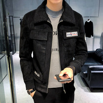 Autumn and winter coat men plus velvet thickened jacket trend handsome 2020 new winter fur one mens fashion brand