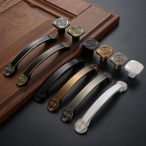 Hole distance 96128 New Chinese green yellow ancient bronze color wardrobe door handle Fuji black and white cupboard drawer Single-hole handle