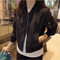 Black Baseball Suit Woman Short SMALL JACKET 2020 AUTUMN WINTER PARAGRAPH THICKENED 100 LAP LITTLE SUB OCEAN AIR PILOT JACKET