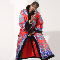  Cloud decoration totem original design womens outerwear Old embroidery hand embroidery Full embroidery thickened Chinese Tuanlong coat coat