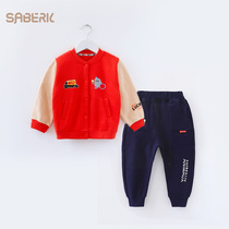 Small shell baby childrens clothing suit cotton spring autumn clothes mens baby coat girl sports two-piece set