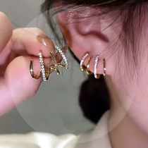 Four Grip Earrings Earrings Small Crowd Design Sensation Net Red Ear Accessories Womens Anti Allergy Silver Needle Fashion Four Paws Ear Nail New Tide