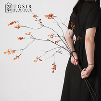 仿真秋叶绿植长枝条客厅高枝树枝假花电视柜餐桌面插花摆设丽豆叶