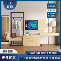 Hotel hotel rental house with steel frame TV cabinet luggage cabinet combination modern minimalist hotel standard room full set customization