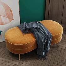 American fabric heterosexual cloakroom velvet sofa stool solid wood designer orange light luxury bed tail stool changing shoes stool