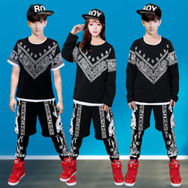  Hip-hop hip-hop suit Mens and womens jazz dance clothing loose jazz Korean version loose dance student clothes performance clothes