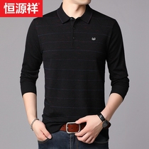 Hengyuanxiang father autumn middle-aged long sleeve T-shirt mens leisure middle-aged clothing spring and autumn thin lead sweater