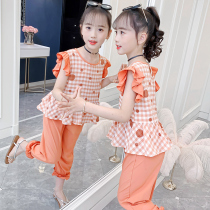 Han Fan 2021 new girls tennis red fried street suit summer clothes 7-six-year-old fashion ocean gas ins girl summer clothes