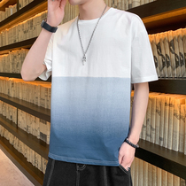 Summer thin short sleeve T-shirt mens 2021 new trendy brand base shirt mens clothing loose cotton T-shirt T