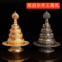 Nepalese handmade Manza disc Seiko pure bronze sculpted flowers for the Buddhas eight mascots for Manzappan Mantea Romini