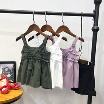 Girl Suit 2020 Children Summer Dress Foreign Air Korean Version Vest Sleeveless Shorts Two Sets Girl Tide
