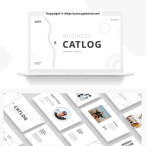 (Very simple wind) light luxury pure white to shadow magazine PPT business Template 5 0 PPT template simple and elegant