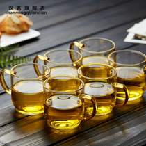 Glass small tea cup Kung fu tea suit Home small number of tea cups Single tasting cup Colour with masters cup