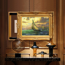European meter box landscape oil painting can be pushed and pulled to block the mural living room hanging painting master switch weak power box switch box