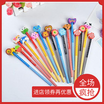  Cute pencil cap childrens cartoon pencil with rubber head creative HB log primary school pencil gift stationery