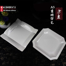 Melamine Imitation Porcelain Non Plastic Four Square White A5 Vegetable Dish 8 Inch Meal Snack Dish Melamine Dinner Plate