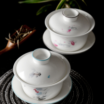 Sanchai bowl tea cup tea water separation ceramic single tea bowl extra large hand-painted kung fu tea set tea divider