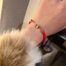 New Year's Year Good Luck Red Rope Woven Bracelet Minor Design Small Waist Hand Rope Minor Girls' Girls' Handwear