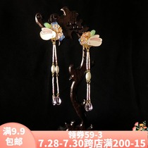 Vintage style costume Hanfu accessories headdress hairpin pair clip Fox rabbit edge clip Tassel Daily COS performance
