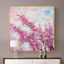 Hand painted oil painting Modern minimalist Abstract Field Living Room Decoration Nordic American Pink Flower Genguan Restaurant Hanging Painting