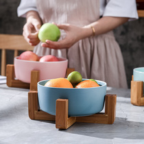 Nordic large fruit salad bowl Household creative dessert bowl Instant noodles pickle bowl Personalized ceramic bowl with base