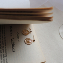 Given month with voice 925 pure silver retro coin earrings woman head queen head portrait portrait and European and American ear nail pendant