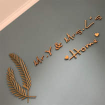 Nordic three-dimensional wall decoration Wood wooden English letter wall decoration creative Net Red Wall home decoration