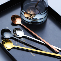 Stainless steel coffee mixing spoon creative long handle European luxury dessert Korean cute little spoon cherry blossom Net Red